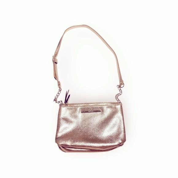 Nine West Metallic Gold Crossbody adjustable Strap bag/ Purse, party wedding - Picture 2 of 11